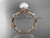 Pearl leaf and flower engagement 14kt rose gold ring without diamonds AP522 Pearl leaf and flower engagement 14kt rose gold ring without diamonds AP522