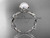 Pearl leaf and flower engagement platinum ring without diamonds AP522 Pearl leaf and flower engagement platinum ring without diamonds AP522