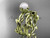 Pearl leaf and flower engagement 14kt yellow gold set AP522S