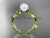Celtic triquetra knot 14kt yellow gold diamond pearl vine and leaf bridal ring CTP759