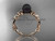 Celtic trinity knot 14kt rose gold black cultured pearl leaf engagement ring CTBP7522