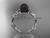 Celtic trinity knot Platinum black cultured pearl leaf engagement ring CTBP7522
