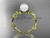 Celtic trinity knot 14kt yellow gold pearl leaf engagement ring CTP7522
