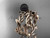 Celtic trinity knot 14kt rose gold black cultured pearl leaf wedding ring set CTBP7522S