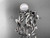 Celtic Platinum pearl leaves bridal ring set CTP7522S Celtic Platinum pearl leaves bridal ring set CTP7522S