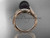 Black pearl engagement rings 14kt rose gold diamond leaf wedding ring ABP64