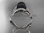 Celtic 14kt white gold ring diamond black pearl engagement ring CTBP764