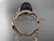 Celtic 14kt rose gold ring diamond black pearl engagement ring CTBP764