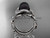 Celtic 14kt white gold ring diamond black pearl engagement set for her CTBP764S