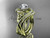 14kt yellow gold diamond celtic trinity knot wedding ring, engagement set with a "Forever One" Moissanite center stone CT7320S