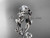 Moissanite Engagement Ring 14k white gold modern engagement ring ADLR424