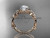 Moissanite Engagement Ring 14k rose gold modern engagement ring ADLR424