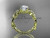 Moissanite Engagement Ring 14k yellow gold modern engagement ring ADLR424