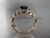 Black Diamond Engagement Ring 14k rose gold modern engagement ring ADLR424
