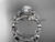 Leaf and Flower Wedding Sets 14k white gold modern engagement set ADLR424S