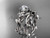 Moissanite Wedding Sets 14k white gold modern engagement set ADLR424S