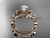 Moissanite Wedding Sets 14k rose gold modern engagement set ADLR424S