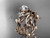 Moissanite Wedding Sets 14k rose gold modern engagement set ADLR424S