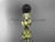 Black Pearl and Diamond Engagement Rings 14kt yellow gold Flower ring ABP424