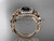Black Diamond Celtic Wedding Ring Sets 14kt Rose Gold Floral Bridal Set CT7300S