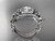 Celtic Two Band Engagement Ring for Women 14kt White Gold Diamond Celtic Trinity Knot Bridal Set CT7300S
