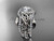Celtic Two Band Engagement Ring for Women 14kt White Gold Diamond Celtic Trinity Knot Bridal Set CT7300S