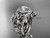 Celtic Two Band Engagement Ring for Women 14kt White Gold Diamond Celtic Trinity Knot Bridal Set CT7300S