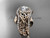 Moissanite Two Band Engagement Ring for Women 14kt Rose Gold Diamond Celtic Trinity Knot Bridal Set CT7300S