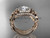 Moissanite Two Band Engagement Ring for Women 14kt Rose Gold Diamond Celtic Trinity Knot Bridal Set CT7300S