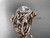 Moissanite Two Band Engagement Ring for Women 14kt Rose Gold Diamond Celtic Trinity Knot Bridal Set CT7300S