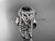 Double Band Black Diamond Ring for Women Platinum Diamond Celtic Trinity Knot wedding ring Set CT7300S