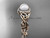 Pearl and Diamond Rings Celtic Trinity Knot Diamond 14kt Rose Gold Engagement Ring CTP7300