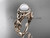 Pearl and Diamond Rings Rose Gold Celtic Engagement Ring CTP7300