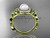 Pearl and Diamond Rings Celtic Trinity Knot Diamond 14kt Yellow Gold Engagement Ring CTP7300
