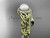 14kt Yellow Gold Pearl Halo Engagement Rings Triquetra Celtic Diamond Wedding Ring Set CTP7300S