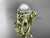 14kt Yellow Gold Pearl Halo Engagement Rings Triquetra Celtic Diamond Wedding Ring Set CTP7300S