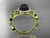 Black Pearl Unique Engagement Ring 14kt Yellow Gold Diamond Wedding Ring ABP300