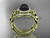 Black Pearl Diamond Matching Engagement Rings 14kt Yellow Gold Unique Halo Wedding Ring ABP300S