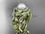 Halo Diamond Pearl Matching Engagement Rings 14kt Yellow Gold Unique Wedding Ring AP300S