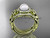 Halo Diamond Pearl Matching Engagement Rings 14kt Yellow Gold Unique Wedding Ring AP300S