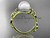 Diamond Engagement Rings 14kt Yellow Gold Celtic Trinity Knot Wedding Ring, Leaf Pearl Engagement Ring CTP7326