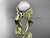 Diamond Engagement Rings 14kt Yellow Gold Celtic Trinity Knot Wedding Ring, Leaf Pearl Engagement Ring CTP7326