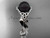 Black Pearl Engagement Rings Platinum Celtic Trinity Knot Wedding Ring, Leaf Pearl Engagement Ring CTBP7326