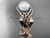 Diamond Bridal Set 14kt Rose Gold Celtic Trinity Knot Wedding Set, Leaf Pearl Engagement Ring CTP7326S