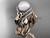 Diamond Bridal Set 14kt Rose Gold Celtic Trinity Knot Wedding Set, Leaf Pearl Engagement Ring CTP7326S