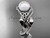Diamond Bridal Set Platinum Celtic Trinity Knot Wedding Set, Leaf Pearl Engagement Ring CTP7326S