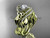 "Forever One" Moissanite Celtic Trinity Knot Engagement Ring 14kt Yellow Gold Diamond Wedding Set CT7326S