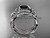 Black Diamond Double Band Engagement Rings Celtic Engagement Rings for Women 14kt White Gold Diamond Celtic Bridal Set CT7326S