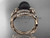 Unique 14kt Rose gold Wedding Sets Black Pearl and Diamond Engagement Rings ABP326S