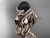 Unique 14kt Rose gold Wedding Sets Black Pearl and Diamond Engagement Rings ABP326S